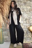 Basso Shirring Wide Leg Pant Black